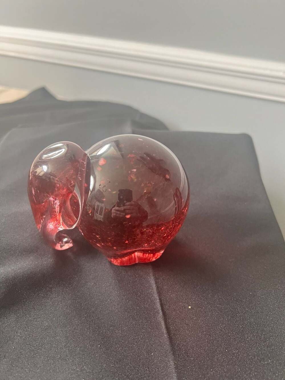 Wedgwood England Red Glass Elephant Figurine